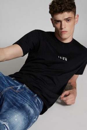 DSQUARED2 Men Short sleeve t-shirt Black Size S 100% Cotton DSQUARED2 Men Short sleeve t-shirt Black Size S 100% Cotton