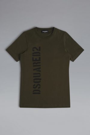 DSQUARED2 Men Short sleeve t-shirt Military green Size 14 100% Cotton DSQUARED2 Men Short sleeve t-shirt Military green Size 14 100% Cotton