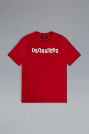 DSQUARED2 Men Short sleeve t-shirt Red Size 14 100% Cotton DSQUARED2 Men Short sleeve t-shirt Red Size 14 100% Cotton