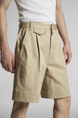 DSQUARED2 Men Shorts Beige Size 38 97% Cotton 3% Elastane DSQUARED2 Men Shorts Beige Size 38 97% Cotton 3% Elastane
