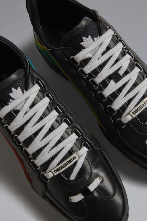 DSQUARED2 Men Sneaker Black Size 9 65% Calfskin 20% Polyurethane 10% Polyamide 4% Polyester 1% Viscose DSQUARED2 Men Sneaker Black Size 9 65% Calfskin 20% Polyurethane 10% Polyamide 4% Polyester 1% Viscose