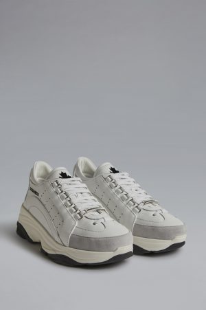 DSQUARED2 Men Sneaker White Size 9 Calfskin DSQUARED2 Men Sneaker White Size 9 Calfskin