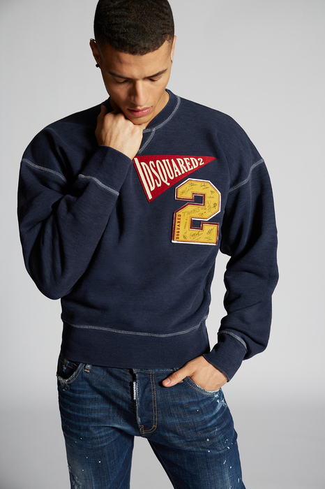 DSQUARED2 Men Sweatshirt Blue Size S 100% Cotton | The Fashionisto