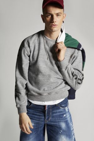 DSQUARED2 Men Sweatshirt Grey Size S 100% Cotton DSQUARED2 Men Sweatshirt Grey Size S 100% Cotton
