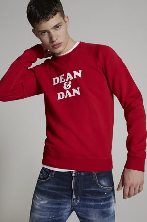 DSQUARED2 Men Sweatshirt Red Size M 100% Cotton DSQUARED2 Men Sweatshirt Red Size M 100% Cotton