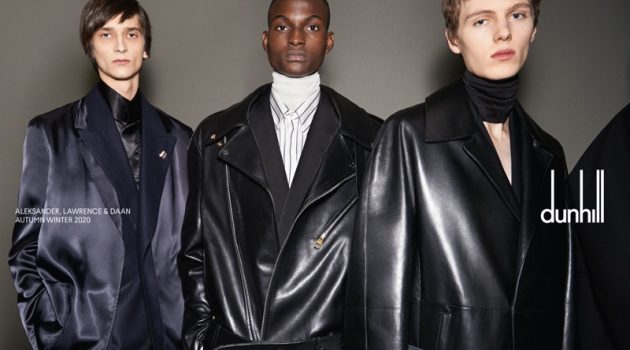 Dunhill Unveils Backstage Look with Fall '20 Campaign Alexandr Kuznetsovkz, Winston Lawrence, and Daan Duez star in Dunhill's fall-winter 2020 campaign.