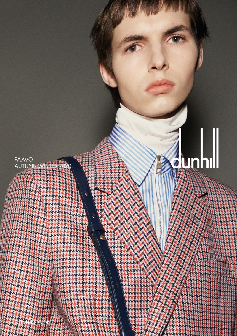 Paavo Pakkanen dons chic layers for Dunhill's fall-winter 2020 campaign.