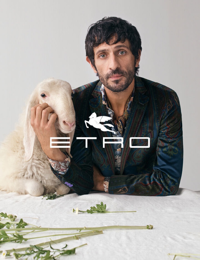 French actor David Kammenos stars in Etro's fall-winter 2020 men's campaign.