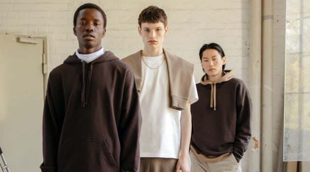 H&M Launches 'Blank Staples' Collection Sunday Romuald, Louis Göckenjan, and Why Be don pieces from H&M's Blank Staples collection.