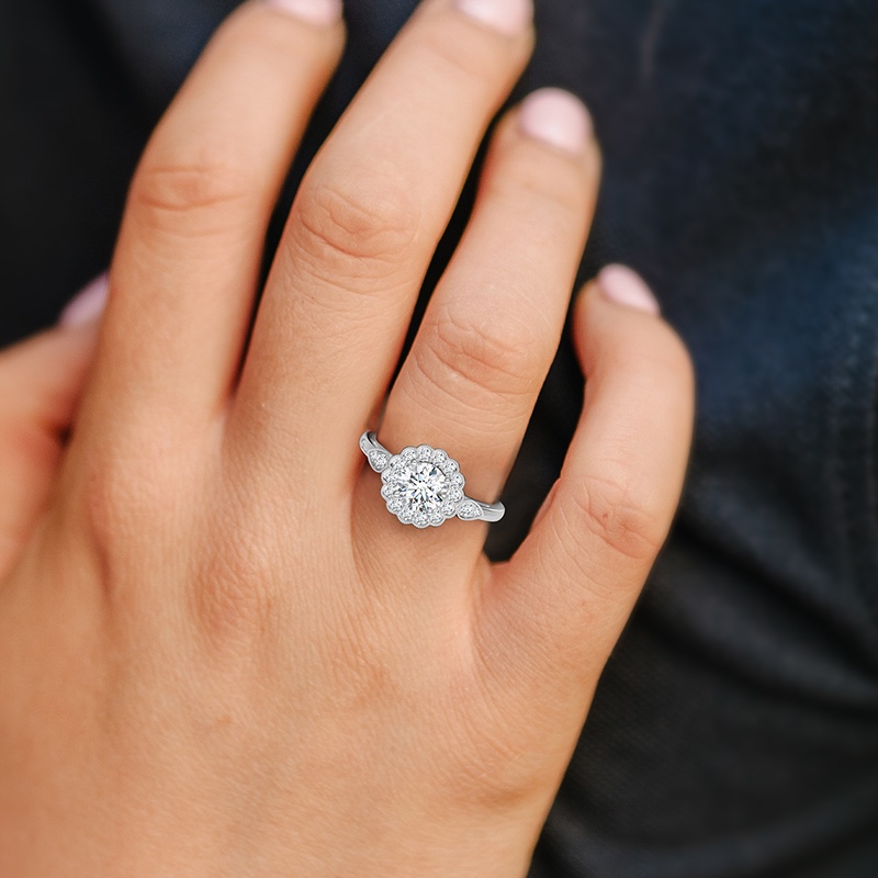 Jewelry 3 Diamond Halo Ring