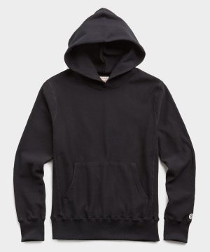 Lightweight Popover Hoodie Sweatshirt in Black Lightweight Popover Hoodie Sweatshirt in Black