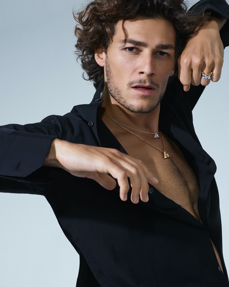 French ballet dancer Hugo Marchand stars in Louis Vuitton's LV Volt jewelry campaign.