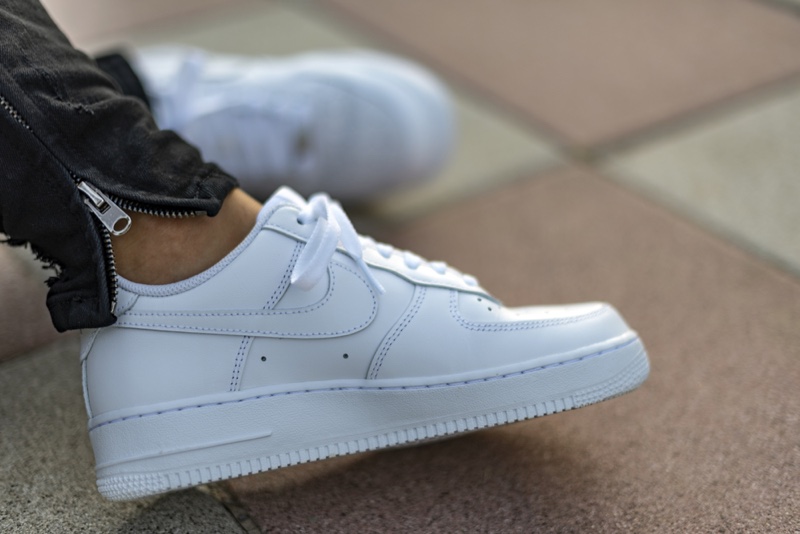 Man White Nike Air Force Sneakers