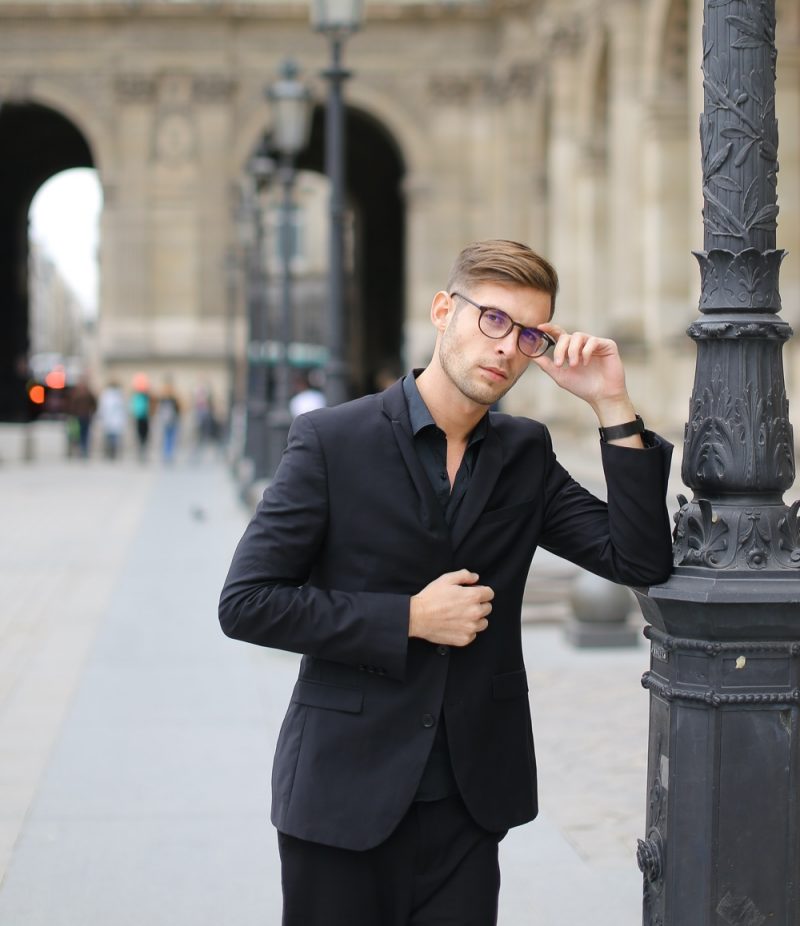 Man in Stylish Suit Paris Streets