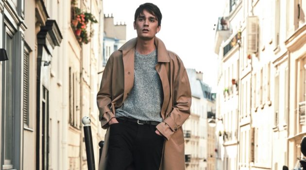 City of Lights: Alain-Fabien Delon Fronts Mango Fall Edit Stepping outside into the Parisian streets, Alain-Fabien Delon sports a trench coat and more essentials from Mango Man.