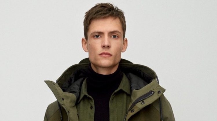 Florian Luger dons a monochromatic look from Marc O'Polo's fall-winter 2020 denim collection.