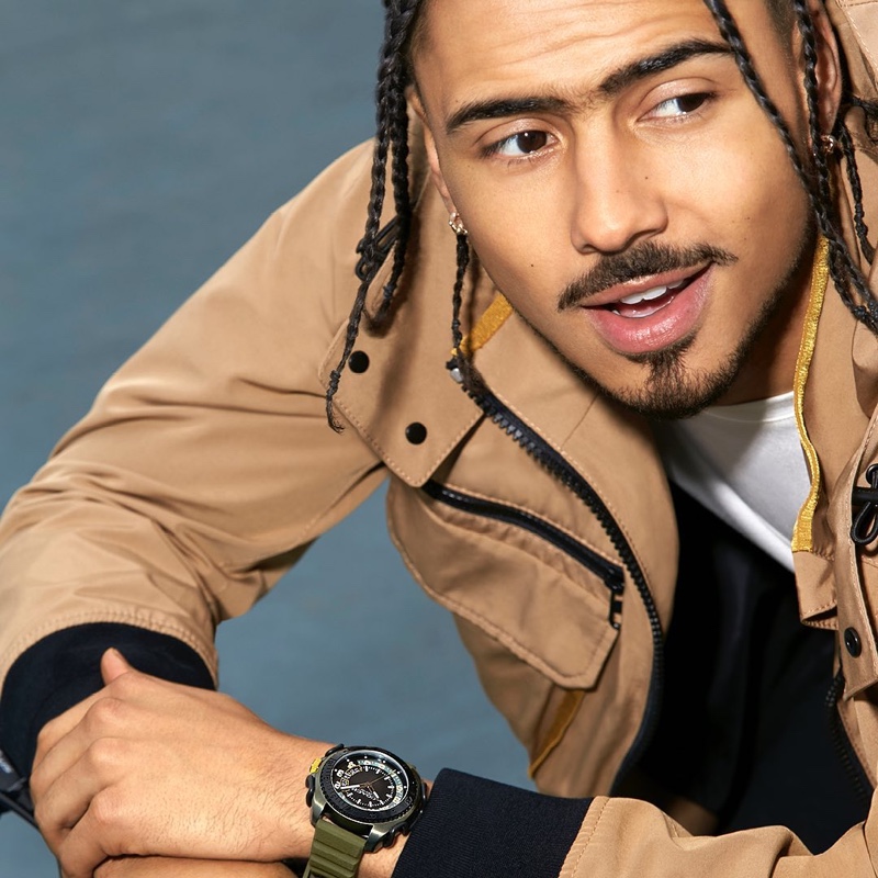 Entertainer Quincy Brown stars in Coach's C001 watch campaign.