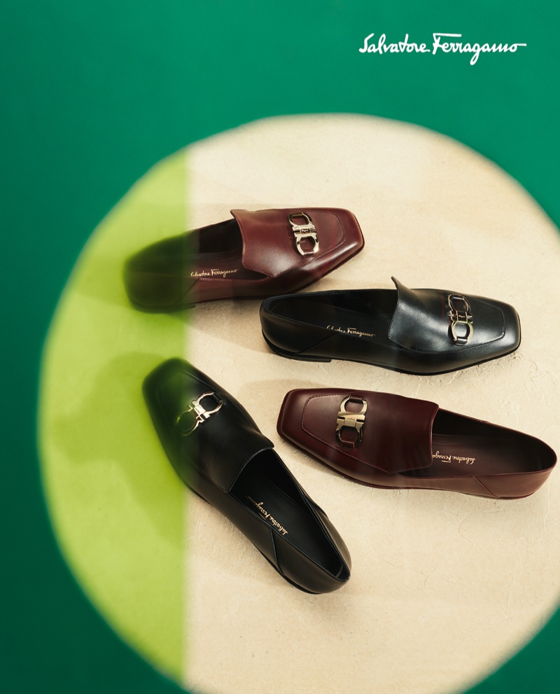 Salvatore Ferragamo's leather loafers for men are front and center for its fall-winter 2020 campaign.