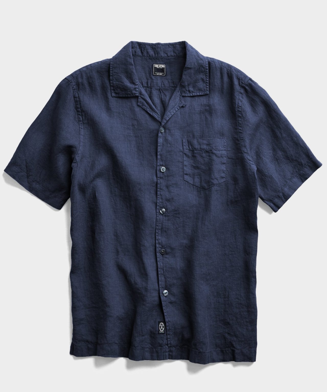 navy camp collar shirt