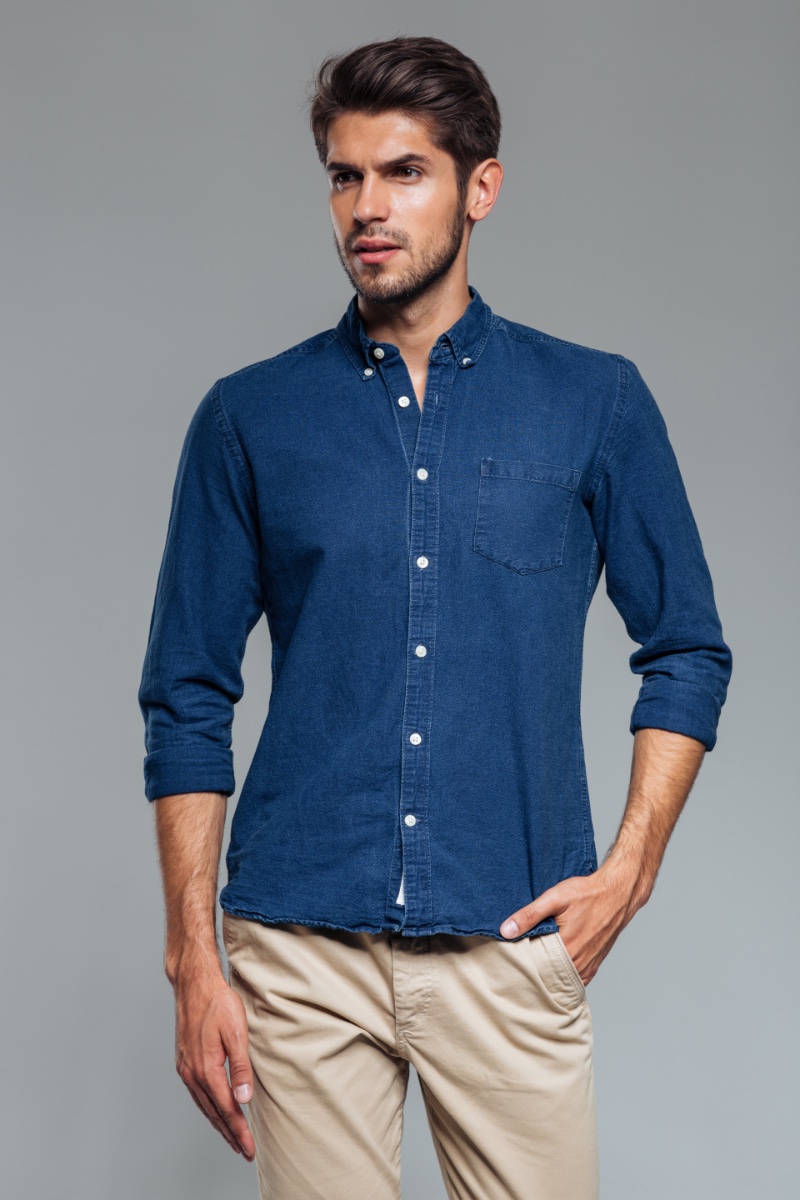 Smart Casual Dress Code Men Denim Shirt Chinos