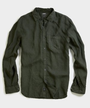 Spread Collar Linen Shirt in Cypress Spread Collar Linen Shirt in Cypress
