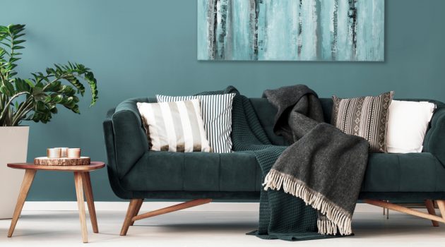 These Pieces of Furniture & Design Elements Are All the Rage Stylish Living Room with Canvas Print