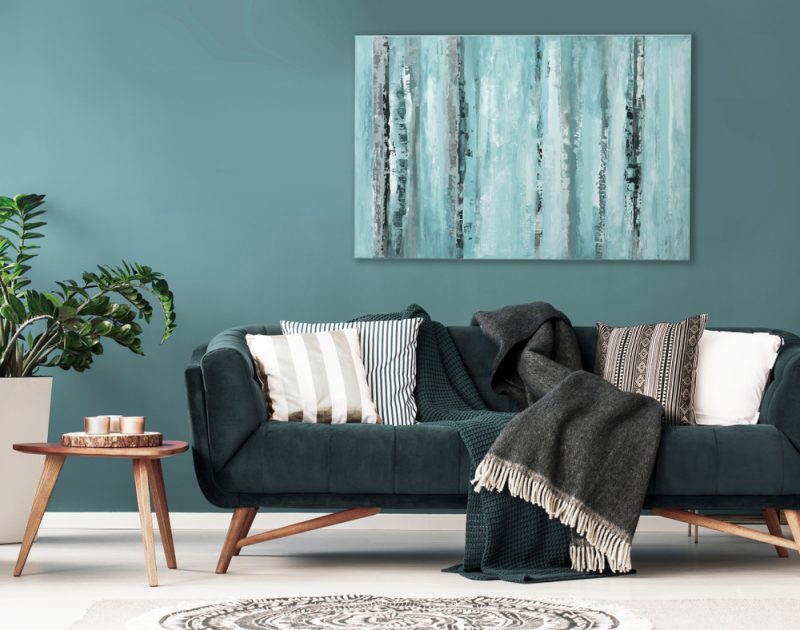 Stylish Living Room with Canvas Print