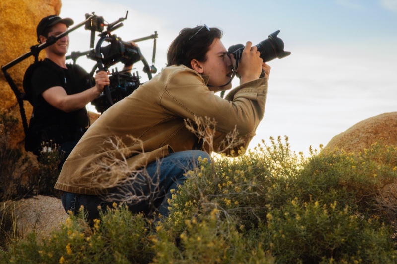 Captured behind the scenes, Cole Sprouse works on photographing the Jimmy Choo x Timberland campaign. » Jimmy Choo Breaks Ground with Timberland Collaboration Captured behind the scenes, Cole Sprouse works on photographing the Jimmy Choo x Timberland campaign.