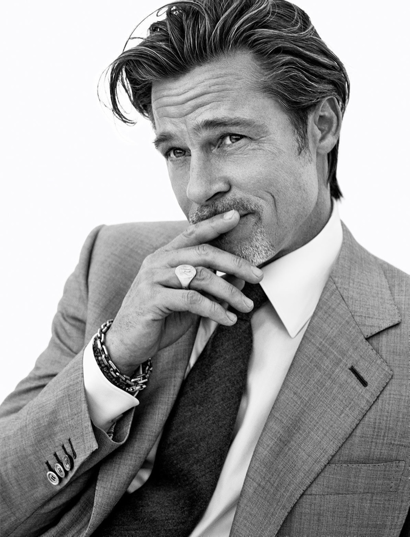 Mikael Jansson photographs Brad Pitt for Brioni's fall-winter 2020 campaign.