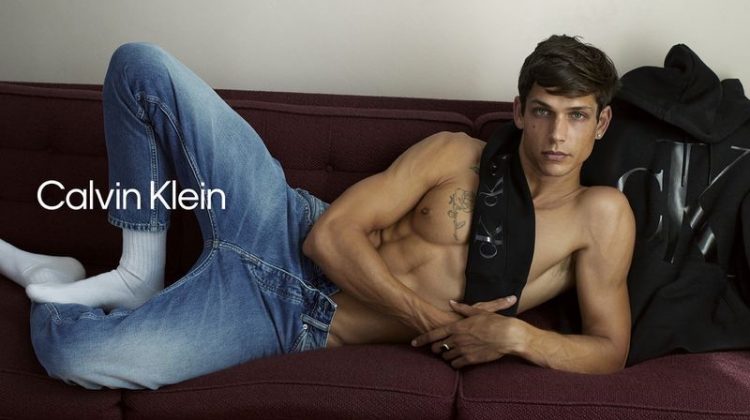 Ethan James Green rocks a pair of jeans for Calvin Klein's fall 2020 #MyCalvins campaign.