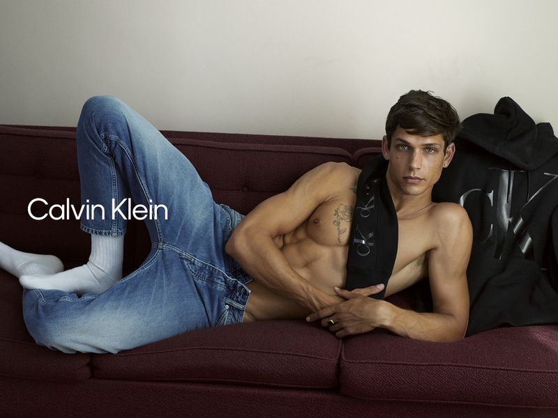 Ethan James Green rocks a pair of jeans for Calvin Klein's fall 2020 #MyCalvins campaign.
