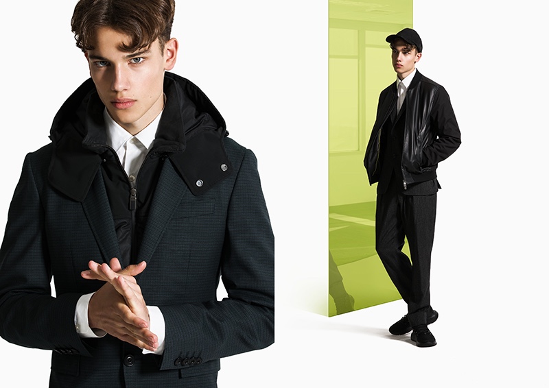 Representing the modern Canali man well, Carlo sports a mix of tailoring and casual pieces, such as the bomber jacket.