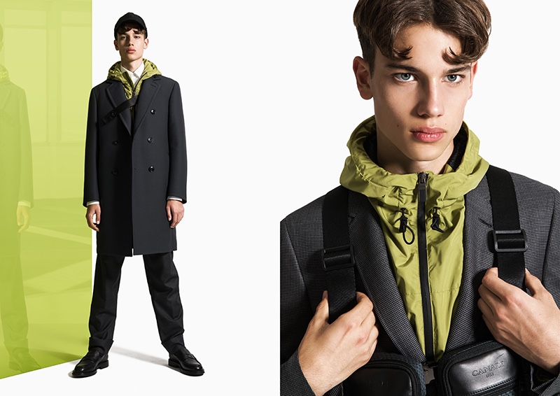 Showcasing how to update your wardrobe with color, Carlo dons pieces from Canali Black Edition.