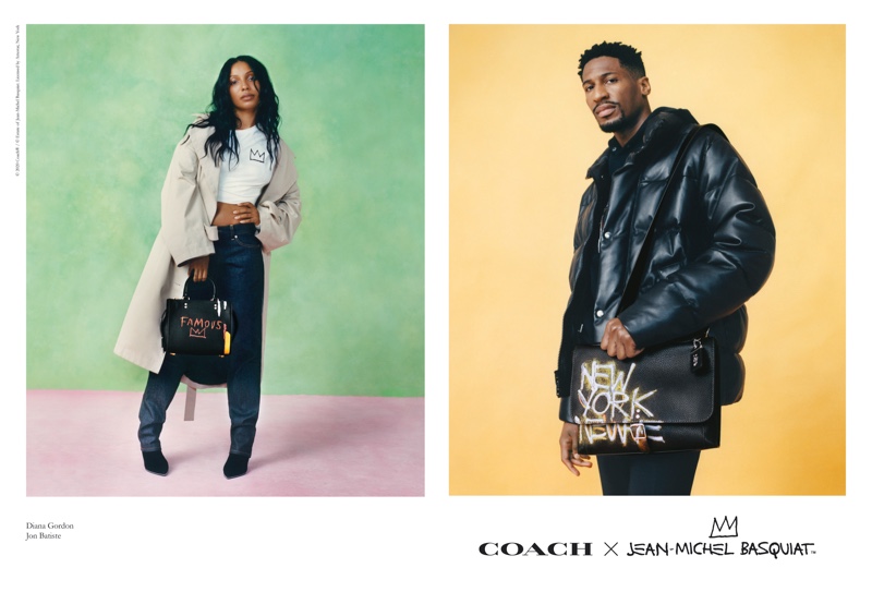 Diana Gordon and Jon Batiste front the Coach x Jean-Michel Basquiat collection campaign.