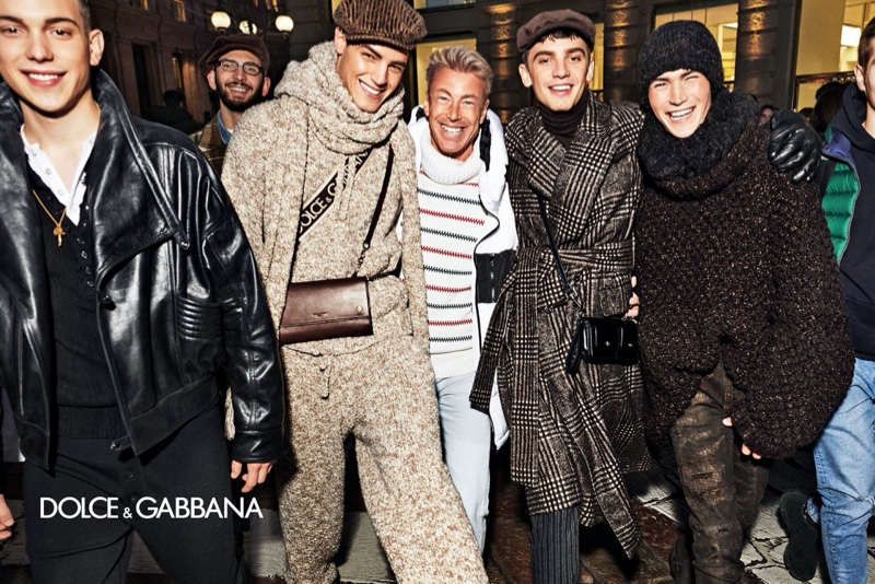 Veljko Mićović, Alessio D'Ortenzi, Rodrigo Bidin, and Lourenço Carvalho front Dolce & Gabbana's fall-winter 2020 men's campaign.