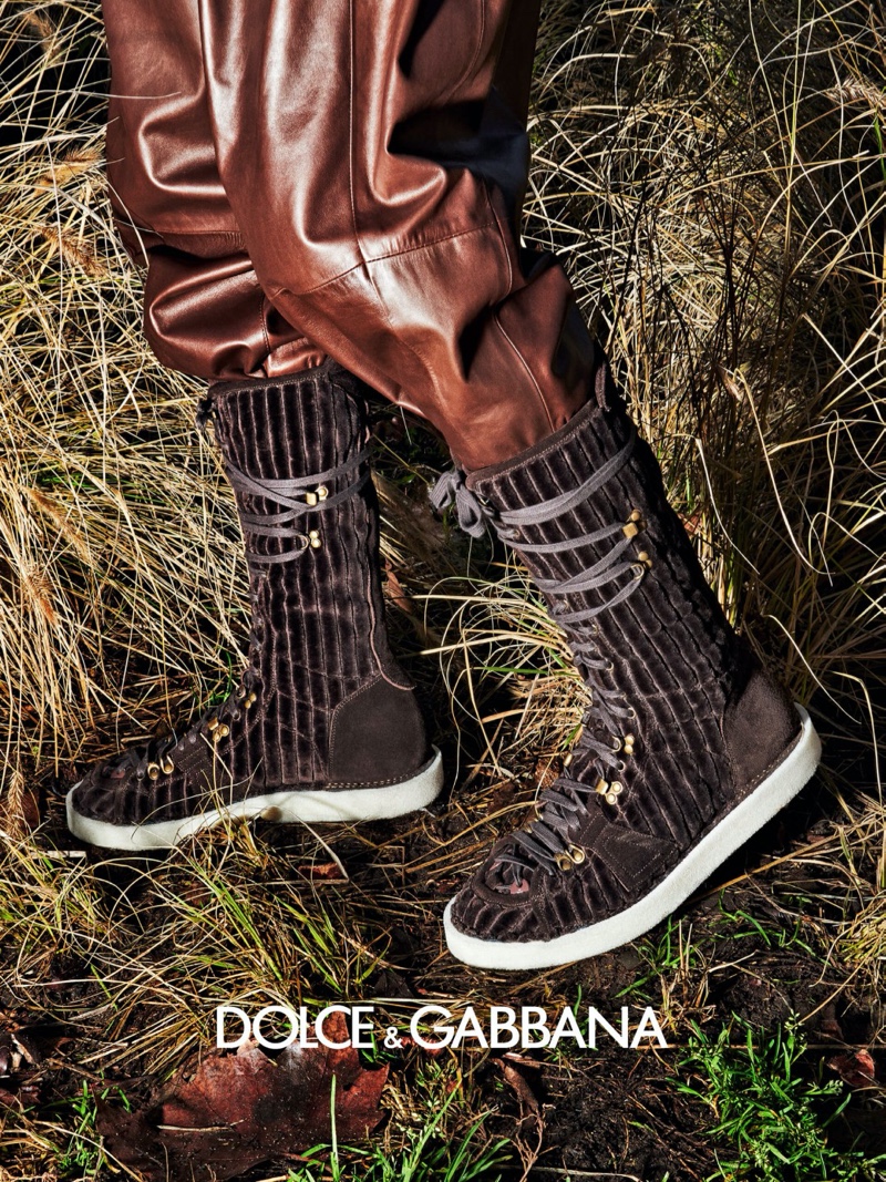 Dolce & Gabbana highlights statement footwear as part of its fall-winter 2020 men's campaign.