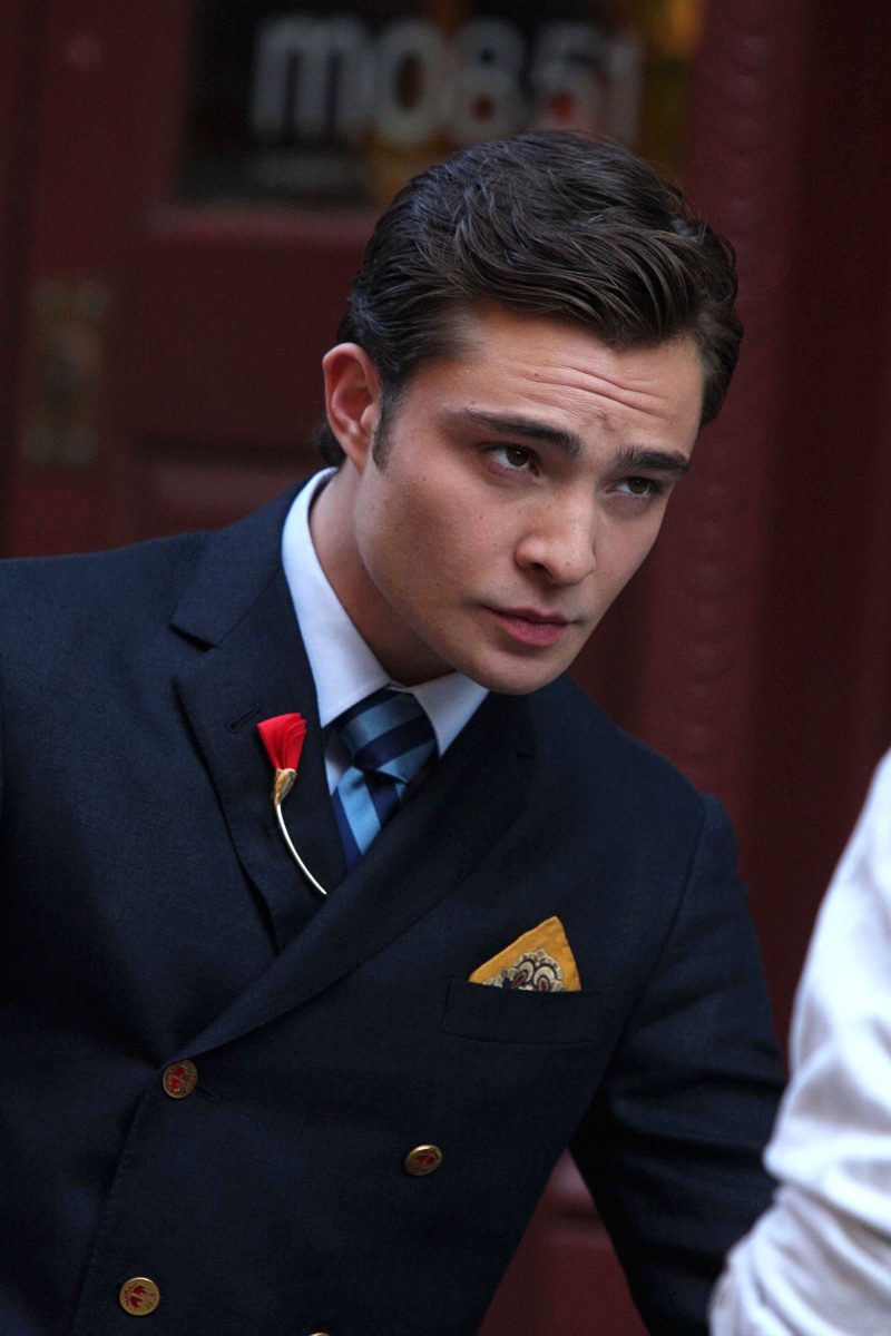 Ed Westwick Shooting Gossip Girl Brooch