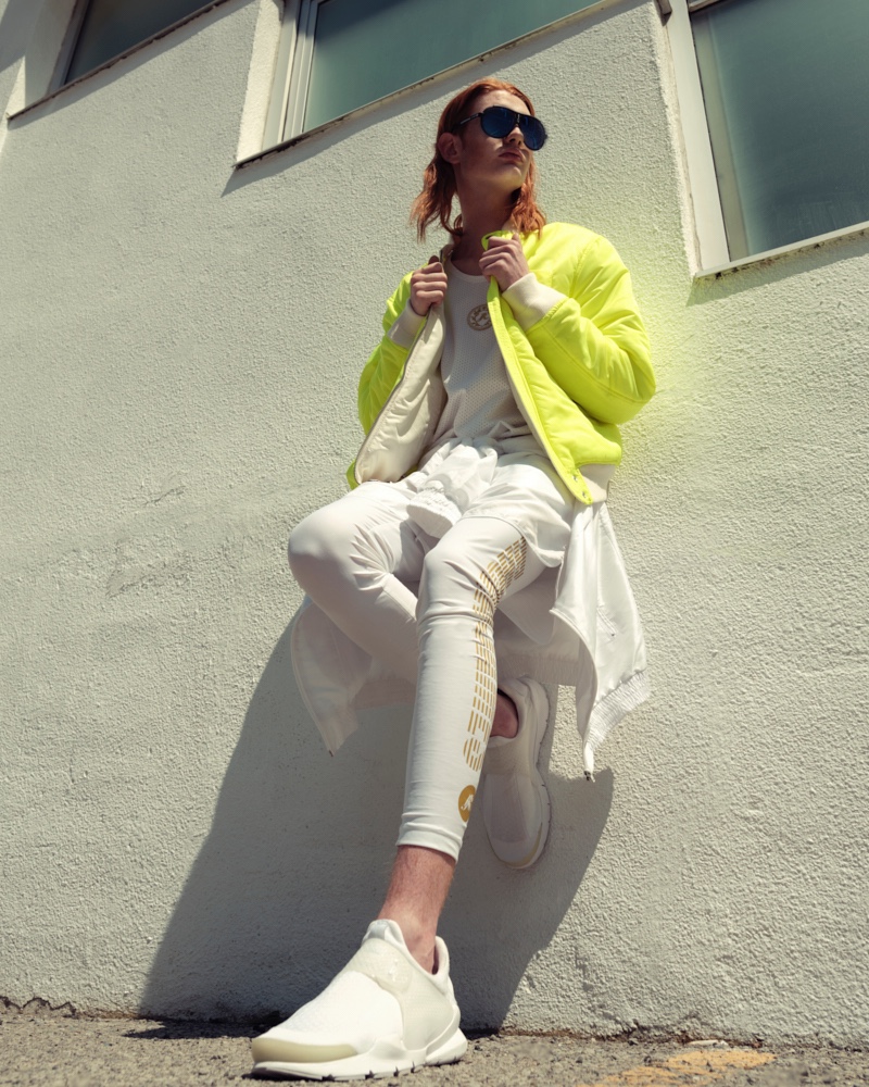 Jayden wears reversible bomber jacket Diesel, sneakers Nike, sunglasses Michael Kors, mesh tank, windbreaker jacket, and leggings Rhowan James. » Jayden & Sooleen in 'Layered Up' Jayden wears reversible bomber jacket Diesel, sneakers Nike, sunglasses Michael Kors, mesh tank, windbreaker jacket, and leggings Rhowan James.