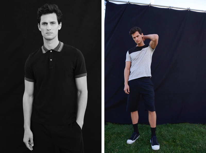 Garrett Neff poses in casual styles from ATM's  spring-summer 2020 lineup.