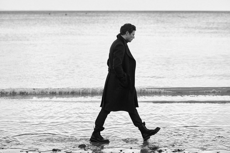 Pictured alongside Dorset's Jurassic Coast, James Norton stars in Belstaff's fall-winter 2020 campaign.