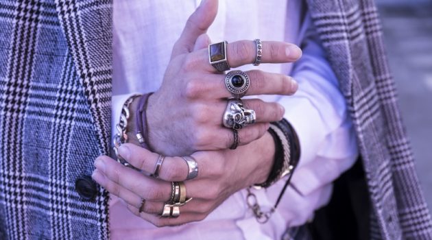 Reasons Why You Should Buy Jewelry Online Male Wearing Rings Jewelry Closeup