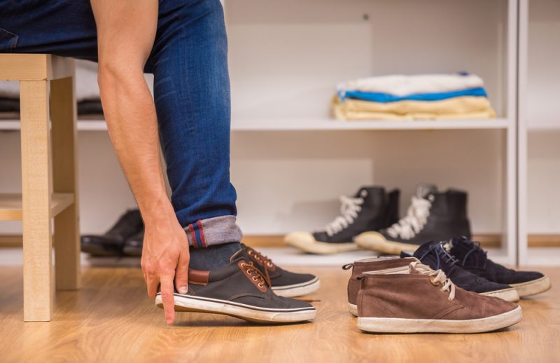 Man Trying on Shoes