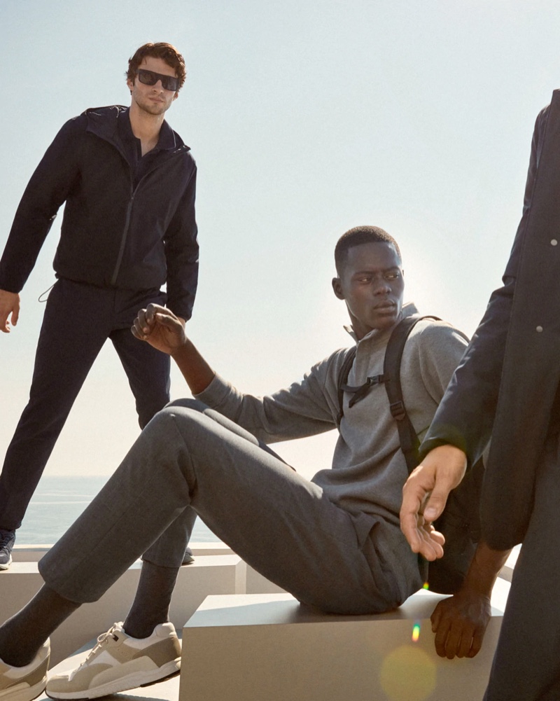 Matthew Bell and Alpha Dia go sporty in casual menswear from Mango's Improved collection.