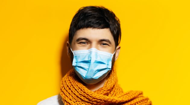 Be Creative: Make Your Own Tie-Dye Masks Smiling Man in Face Mask