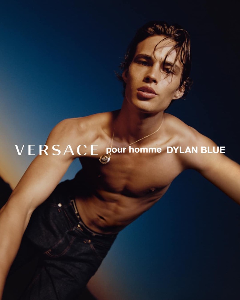 Louis Baines stars in the Versace Dylan Blue campaign