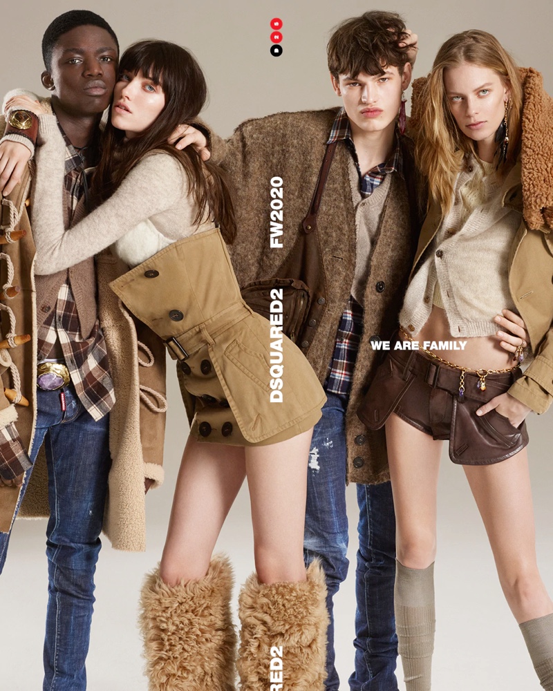 Jeremiah Berko Fourdjour, Grace Hartzel, Louis Goeckenjan, and Lexi Boling appear in Dsquared2's fall-winter 2020 campaign. » D2 Family Fratello: Louis, Braien + More Front Dsquared2 Fall '20 Campaign Jeremiah Berko Fourdjour, Grace Hartzel, Louis Goeckenjan, and Lexi Boling appear in Dsquared2's fall-winter 2020 campaign.