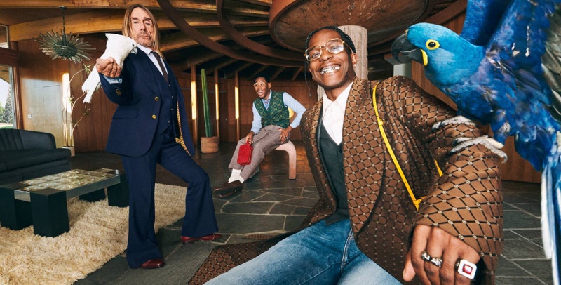 Italian brand enlists Iggy Pop, Tyler, The Creator, and A$AP Rocky as the stars of its fall-winter 2020 Tailoring campaign. » A$AP Rocky, Tyler the Creator & Iggy Pop Front Gucci Fall '20 Tailoring Campaign Italian brand enlists Iggy Pop, Tyler, The Creator, and A$AP Rocky as the stars of its fall-winter 2020 Tailoring campaign.