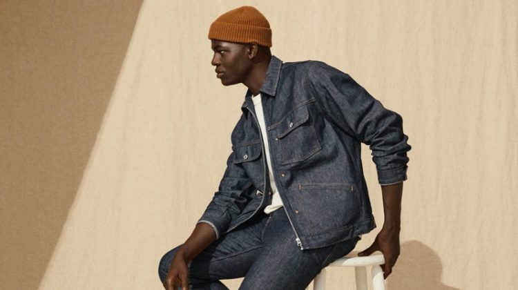 Evandro Laurens models a denim look from H&M's Jeans Redesign collection.