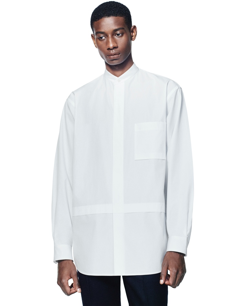 Embracing minimal style, Louis Dicko dons a band-collar shirt from the fall-winter 2020 UNIQLO +J collection. » Jil Sander Returns with Chic UNIQLO +J Fall '20 Collection Embracing minimal style, Louis Dicko dons a band-collar shirt from the fall-winter 2020 UNIQLO +J collection.