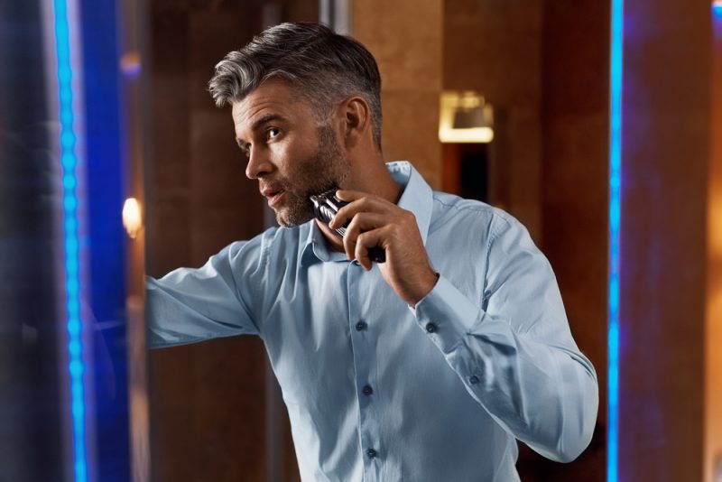 Man Shaving Beard